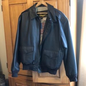 Mens leather bomber jacket